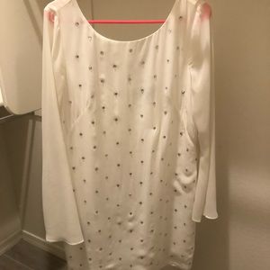 White Rhinestone Party Dress sz 14